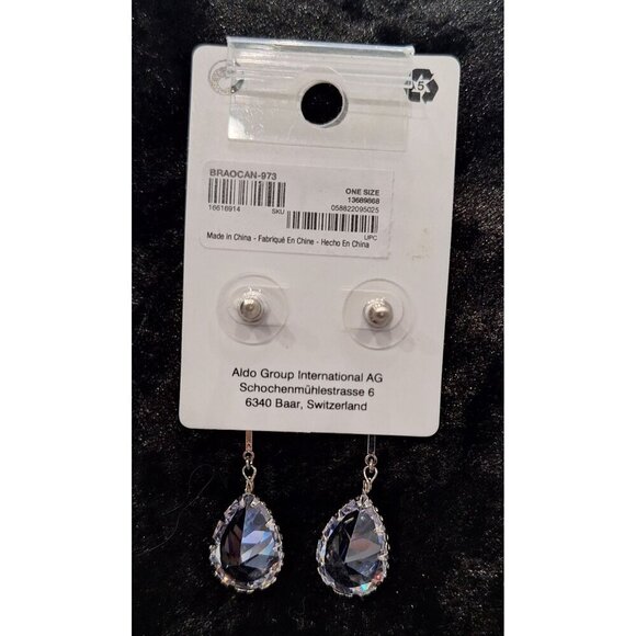 Aldo Cubic Zirconia Chandelier Silver-Tone Drop Earrings A - Picture 3 of 4